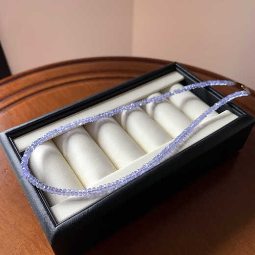 Chipping temperament, whitening natural tanzanite bracelet, two-turn bracelet, faceted disc beads, diamond cut, exquisite women's ins simple style