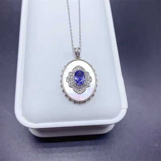 Iosn natural tanzanite pendant for women 925 silver precision inlaid blue gemstone necklace high-end jewelry pendant gift