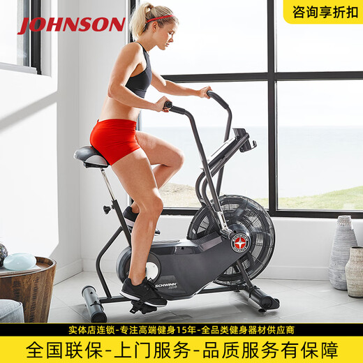 JOHNSON wind resistance spinning bike Schwinn AD6i fan bike belt low noise high intensity sports gym equipment black