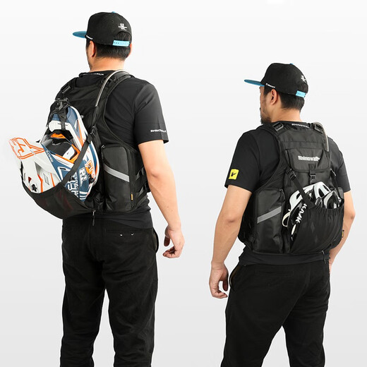 Rhinowalk rhinoceros cycling jersey vest for men summer outdoor sports cycling motorcycle fishing running breathable multi-pocket mesh bag black (water bag not included)