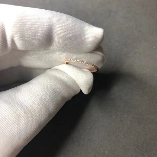 Fat Donglai's same style 18k gold ring Zhou Huanfu K female Au rose gold diamond ring tail ring as a gift for girlfriend. Rose gold diamond plain ring ring No. 8
