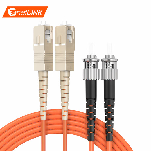 netLINK 电信级光纤跳线 光纤收发器熔接尾纤 HTF- SC-ST 多模双芯 1条 5米