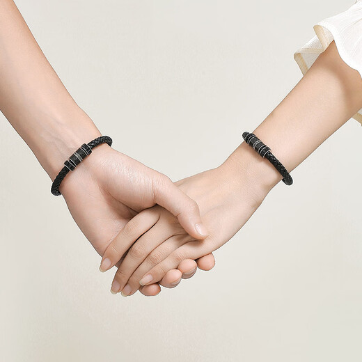 Iosn trendy luxury titanium steel leather high-end bracelet for boys good luck bead leather bracelet personalized niche design gift jewelry 18cm (hand circumference +23cm)