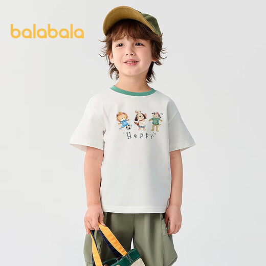 Balabala children's clothing boys short-sleeved children's t-shirt baby tops 2025 summer clothing cartoon cool 208225117111