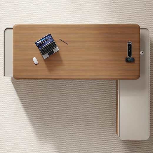 YOE.FTYE Level 0 Boss Desk Desk Light Luxury High-end Office Furniture Executive Desk President Chairman Desk and Chair Combination 2.8 Meters Long Cabinet/Multifunctional Cable Box/LED Light