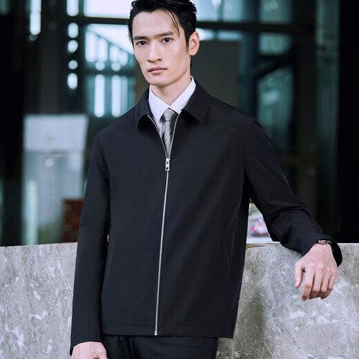Announcement Bird Jacket Men's Three-proof Fabric Wear-Resistant and Scratch-Resistant Light Business Casual Executive Jacket Lapel Men's Jacket New Navy Lapel L -48(175/96)