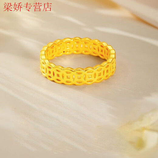 GRAYCEWODY Old Phoenix 999 gold gold clad with silver. Please ask for coins. Pure gold pure silver ring. Birthday gift for your lover. US size 8 ring mouth 110-120. Old Phoenix gold store model.