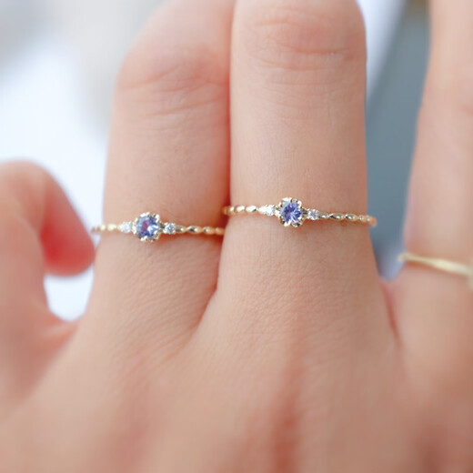 Shaoyu 9K real gold natural tanzanite fine stack light luxury ring birthday gift Camus jewelry other sizes customized