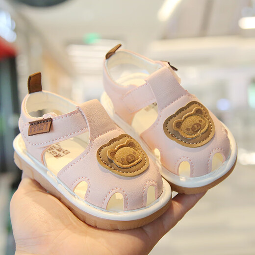 G.duck baby sandals for men and women 012 years old baby soft bottom non-slip toe cartoon sandals for toddlers 2025 new style 2506 beige inner length 11.5 cm 16