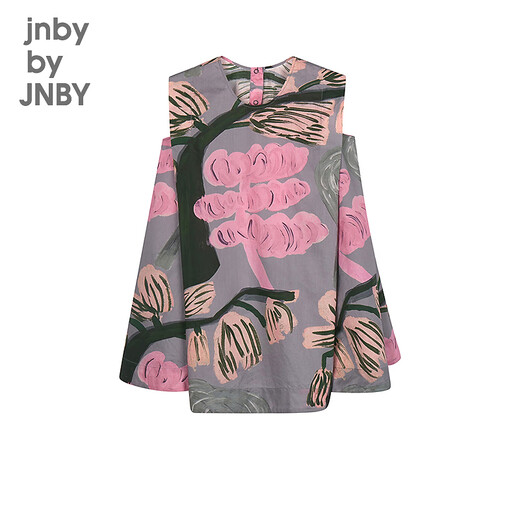 jnby by JNBY江南布衣童装全棉印花府绸无袖连衣裙舒适夏女童儿童1O6G13930 673/灰粉系 100 cm