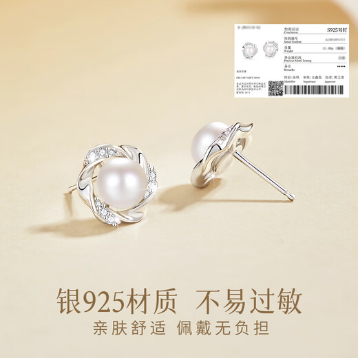 GLTEN Mobius Pearl Silver Earrings Women's Earrings Ring Pendant 2025 New Birthday Anniversary Gift for Girlfriend and Wife