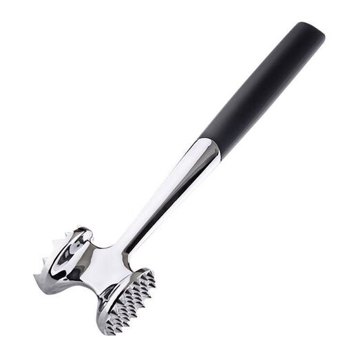 Feiyiya 304 stainless steel food-grade kitchen meat pounding double-sided household meat loosening hammer special meat hammer A rubber handle + horizontal style A small // solid /