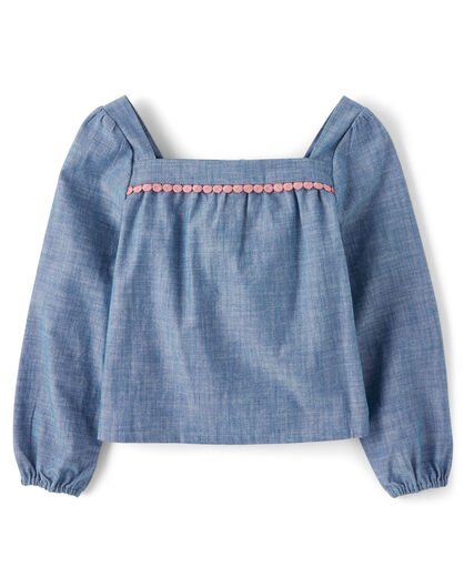 GYMBOReeGymboree Girls and Toddlers Long Sleeve Knit Top, Floral Gingham, 6 Floral Gingham 6