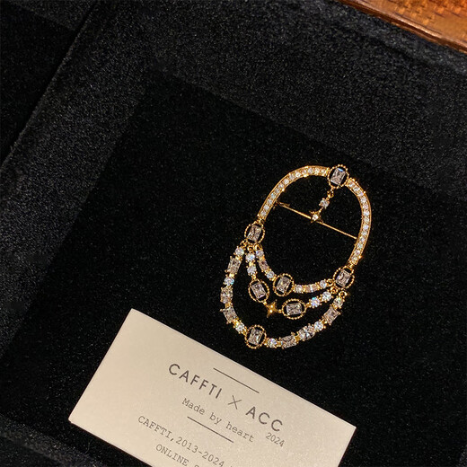 Jingkodi second-hand suit coat sweater brooch feminine high-end exquisite fashion design light luxury niche corsage gold