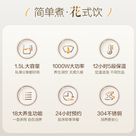 SUPOR health pot 1.5L teapot flower teapot electric kettle kettle electric kettle boiling kettle thermal insulation teapot glass electric teapot SW-15YJ33B