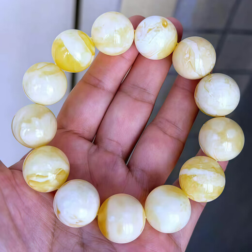 Authentic high-quality Russian beeswax bracelet 17mm porcelain white monster pattern white wax ball bracelet cultural toy jewelry