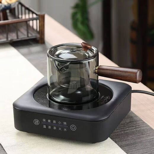 Kung Fu tea set, ash side handle, teapot, glass, high-end tea set, kettle, tea tray, household tea making pot + male cup + tea drain + master cup + 6 cups + cup holder + tea tray