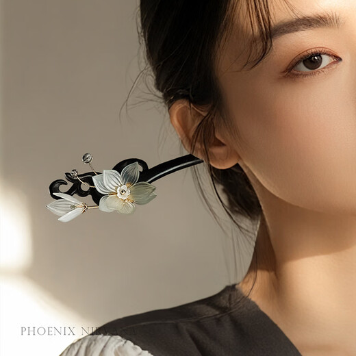 Phoenix Nirvana Hairpin Ancient Style Black Sandalwood Hairpin Hanfu Hair Accessory New Chinese Style Hairpin Practical Birthday Gift for Women High-end