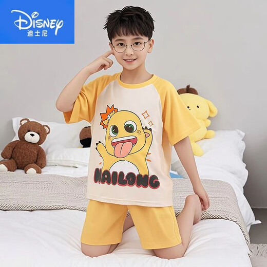 Disney boys' pajamas 2025 new summer children's pure cotton short-sleeved suit Nezha: The Devil Boy Boy Thin Home Clothes 705 Red Nezha Boys One Size 14 (recommended body size 125-13555 Jin Jin equals 0.5 kg