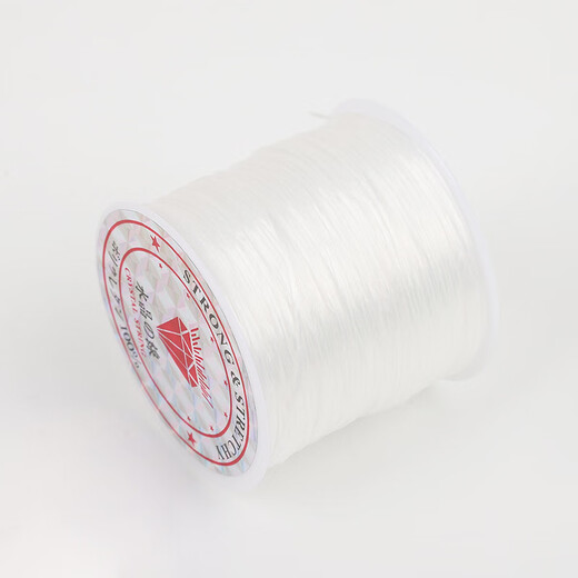 Maimid transparent crystal flat silk elastic thread diy beaded bracelet thread elastic thread bracelet hand string play beads beads thread white (3 tools included) wire diameter 0.8mm long about 50 meters