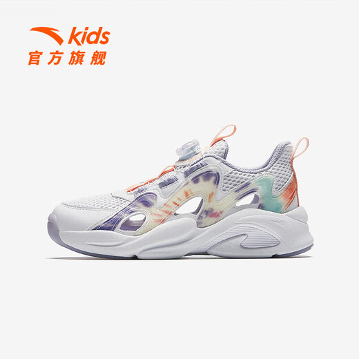 ANTA Children's Sandals Universal Big Children's Shoes 2025 Summer New Overbearing Frame Shoes Sports Shoes Baotou Beach Sandals Girls White/Yangxu Purple-6 33