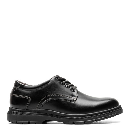 Florsheim Boys' Oxford Shoes Casual Leather Shoes 8-12 Years Old, Comfortable and Breathable Black 2.5 Big Kid