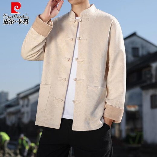Пьер Кардин Новый китайский стиль мужская одежда для одежды Zhongshan Clothing Modified Hanfu Design Sense Tang костюм хан