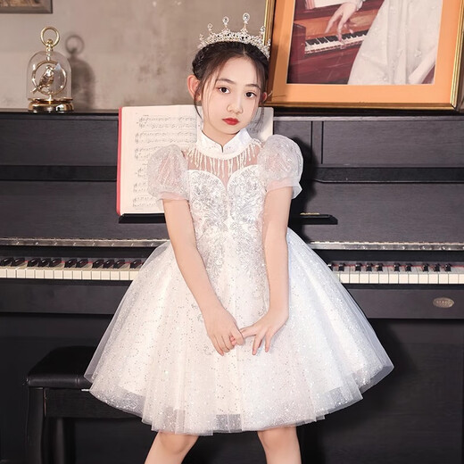 Annie Yuer Girls Prinzessin Kleid Kleid Kinder High-End Mode Summer Girl Prinzessin Rock geschwollener Tüllrock Weiß 140