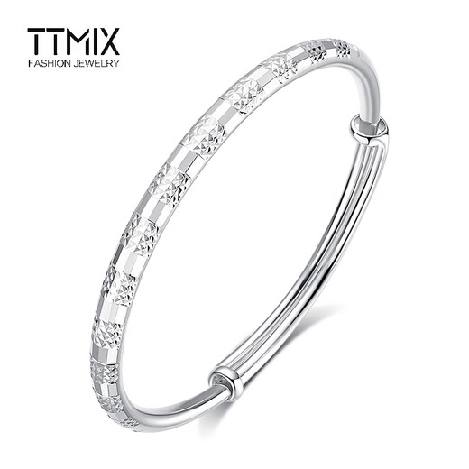 TTMIX round push-pull platinum bracelet for women pt950 platinum round bracelet fashion car flower room glossy bracelet weight 20.45g width 4.4mm