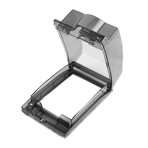 Zhongmi Socket Waterproof Cover Socket Waterproof Box Protective Cover Socket Protective Cover Switch Protective Cover Splash-proof Box Adhesive Type Heightened and Long Type Black Transparent-1 PC