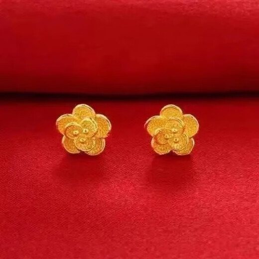 2025 new fashionable temperament flower earrings with small fragrance style alloy earrings golden flower earrings