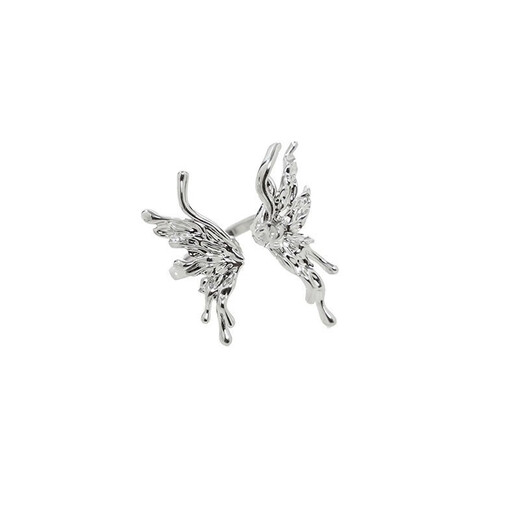 Xinghengmeng simple index finger ring, sweet and cool girl, exaggerated butterfly ring, female hip-hop, cold personality, adjustable tail ring, high-end sense, two fluid butterfly rings