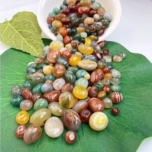 Runhuanian colorful pure colorful rain flower stone agate stone fish tank landscaping multicolored stone hydroponic flower pot color polishing 6 pieces Not supported Remarks Be careful when shooting