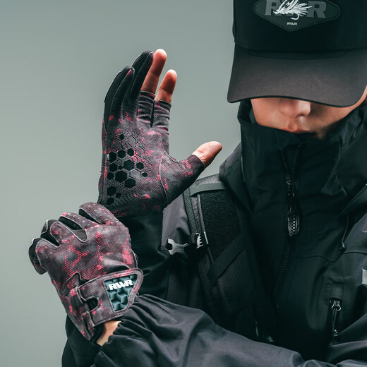RVVR25 three-finger and five-finger Laxelle Luya gloves outdoor fishing elastic breathable fishing gloves Laxelle three-finger crystal lime M