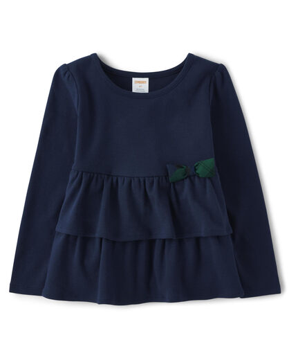 GYMBOReeGymboree Girls and Toddlers Printed Long Sleeve Shirt, Nutcracker Bow Nutcracker Bow 8