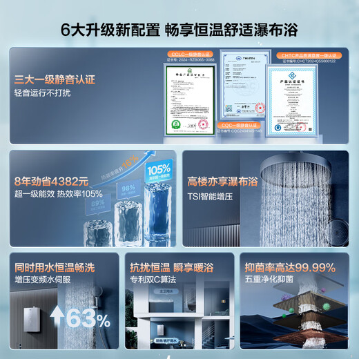 Haier's first-level energy efficiency & silent E7PRO 16-liter gas water heater, natural gas bathing home, water servo constant temperature, large water volume, door-to-door installation, 20% national subsidy