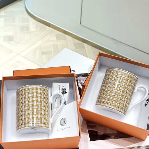 Hermes coffee cup 24 gold mosaic mug New Year's gift 300ml New Year's gift gold 300ml