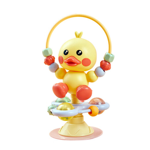 千封婴儿餐椅餐桌吸盘转转乐玩具早教益智抓握安抚小鸭宝宝摇铃0 餐椅转转乐-鳄鱼【彩盒】