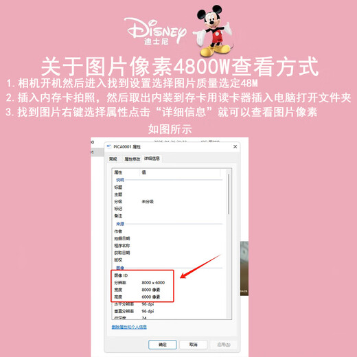 迪士尼儿童相机数码照相机拍照旅游专用手持便携双摄可录像学生男女孩生日礼盒礼物 X12米妮