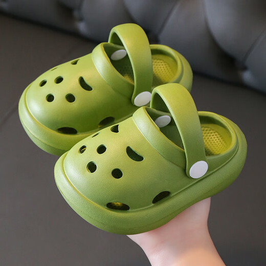 S.SOFEA Summer Children's Dinosaur Anti-Slip Cave Shoes Baby Sandals White 15 Inner Length cm (suitable for 14.5cm foot length)