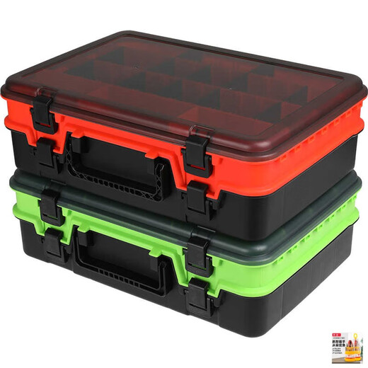 Large Portable Lure Bait Box Multifunctional Double-layer Toolbox Fishing Gear Full Set Storage Portable Vertical Upgrade Upgraded Version - Orange