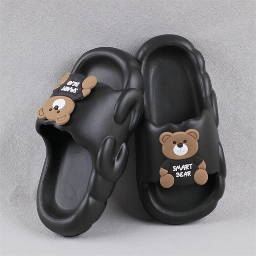 Fashionable cartoon bear wear-resistant high-elasticity high-quality children's slippers EVA material boys and girls green single layer 32 210mm foot length 20.5CM can be worn