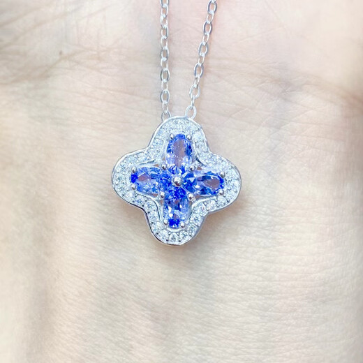 IosnIOSN new natural 3a full body tanzanite pendant dark blue 925 silver fashion simple style inlaid