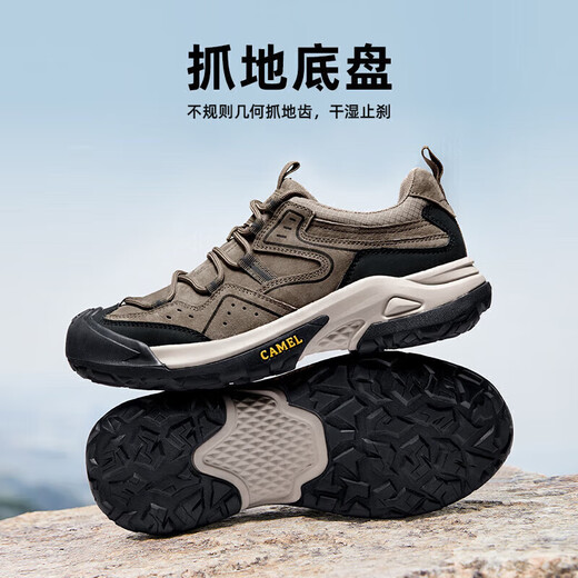Camel (CAMEL) men's outdoor hiking retro leather casual low-cut hiking shoes G14A342696 Khaki 42