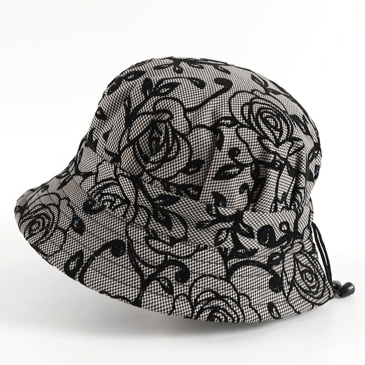 SHUAGNYUTU thin sun hat for middle-aged and elderly women in spring, summer, autumn and winter, Peony Khaki M (54-56cm)