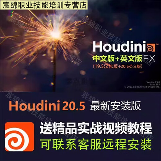 Houdini 20.5 19.5 software win version one-click installation Chinese and English special effects practical video tutorial electronic version shipped by Baidu network disk