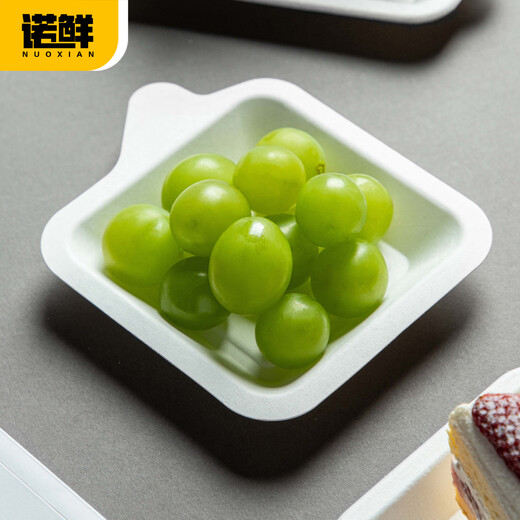 Nuoxian disposable dinner plate 3 inches 4 inches exquisite afternoon tea fruit cake dessert plate environmentally friendly paper pulp birthday party dinner 4 inches small square plate (100 pieces)