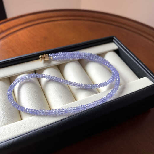 Chipping temperament, whitening natural tanzanite bracelet, two-turn bracelet, faceted disc beads, diamond cut, exquisite women's ins simple style