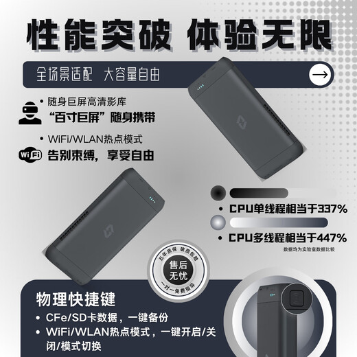 极空间NAS网络存储器智能移动式T2S随身个人私有云固态硬盘便携云存储服务器 随身智能魔盒 T2S