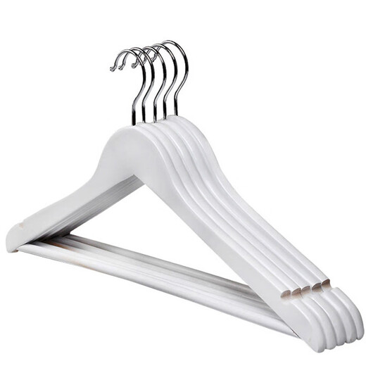 四喜 木头衣架10支实木衣挂衣撑 服装店衣服架 多功能防滑衣撑晾衣挂 6625复古男10支